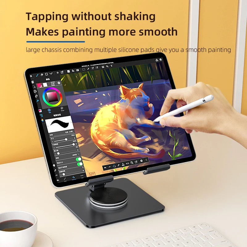 Universal 360° Phone Stand – Aluminum Alloy Desktop Holder with Charging Access & Anti-Slip Base