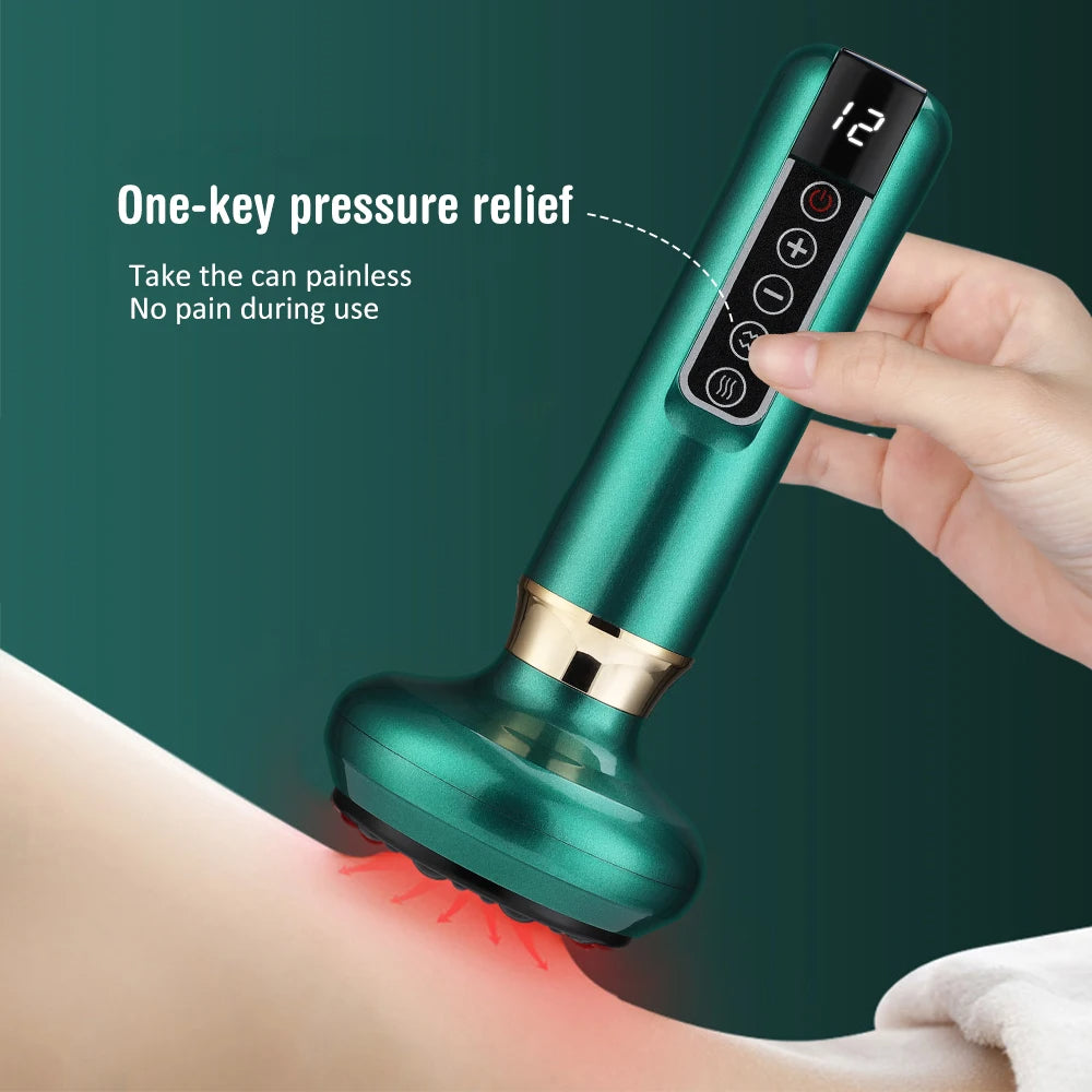 Electric Cupping Massager – Vacuum Suction Gua Sha with Infrared Heat for Anti-Cellulite & Body Slimming Therapy