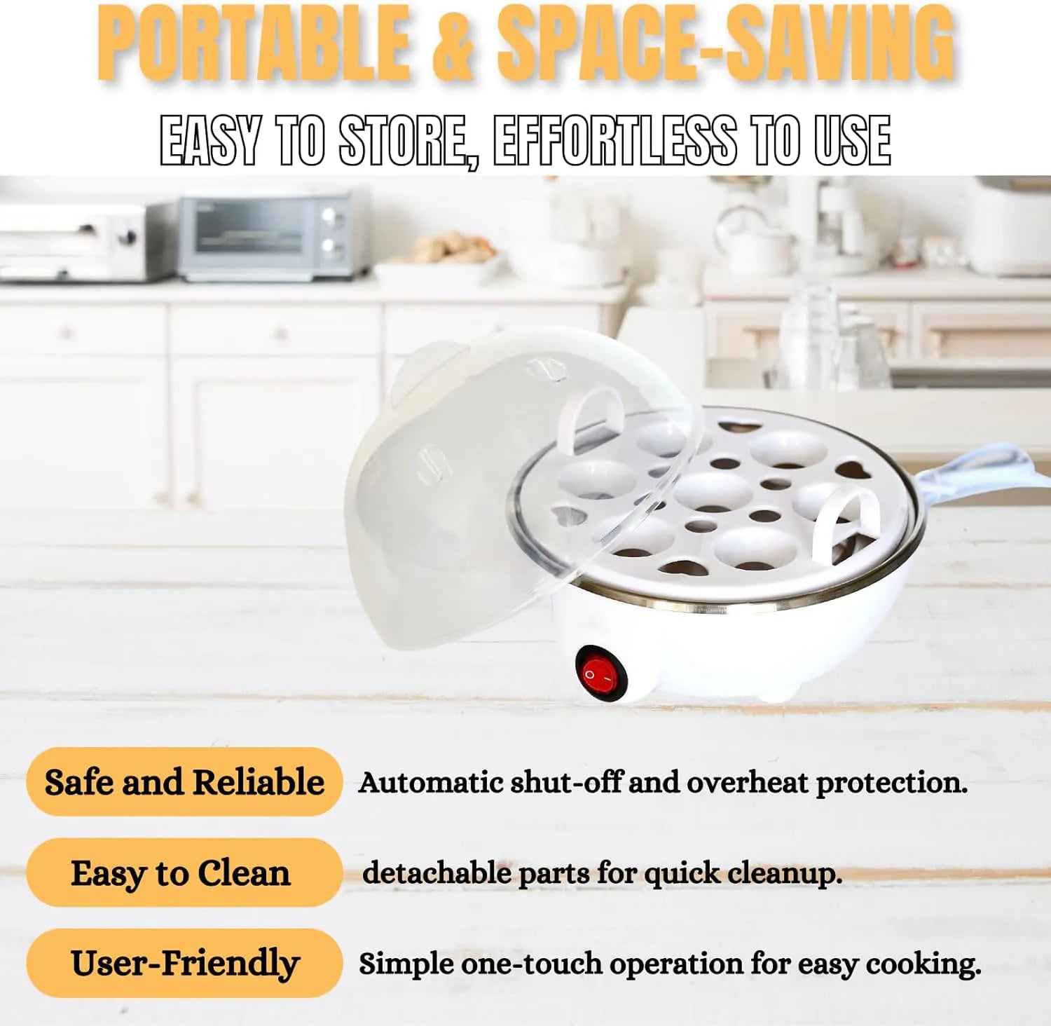 Electric Food Steamer – Poacher with Auto Shut-Off Multi-Functional Egg Cooker