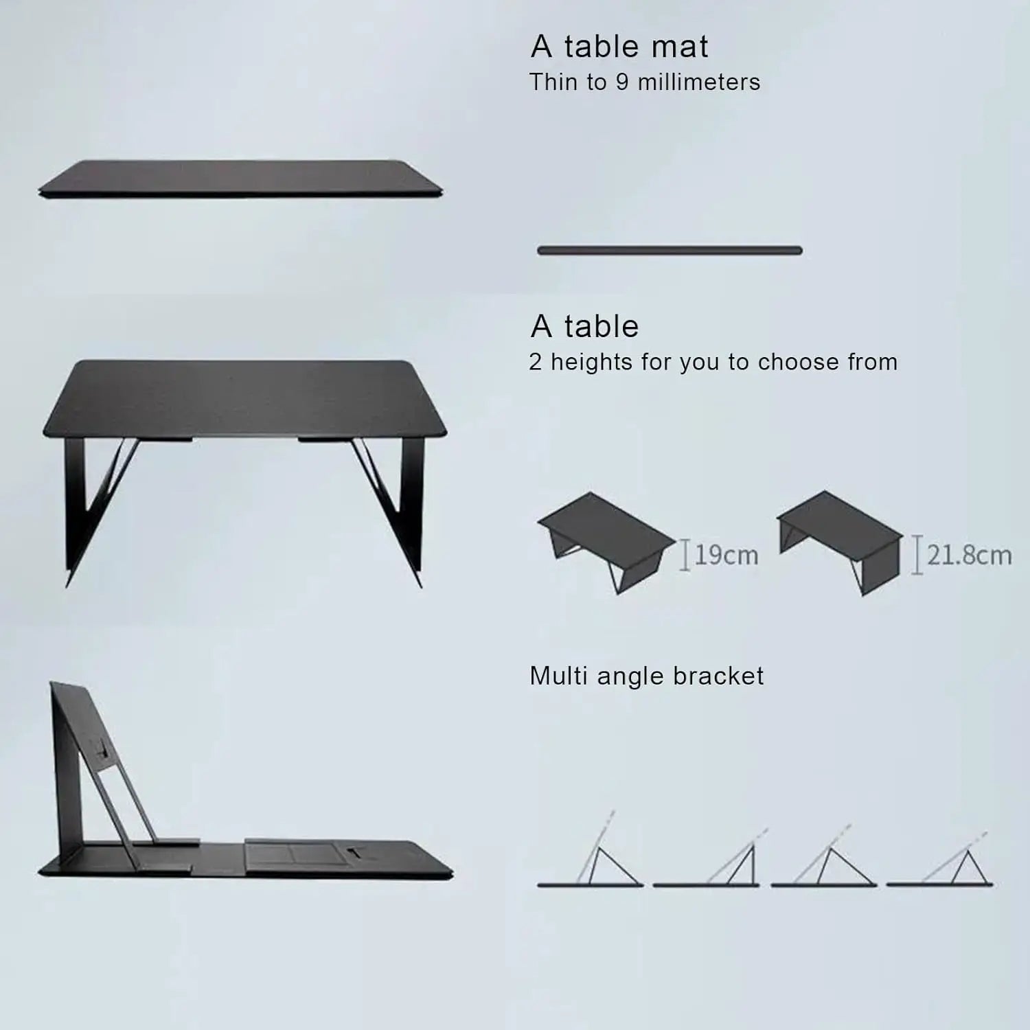 Paper-Thin Laptop Table - Portable & Lightweight Mini Table for Study and Reading