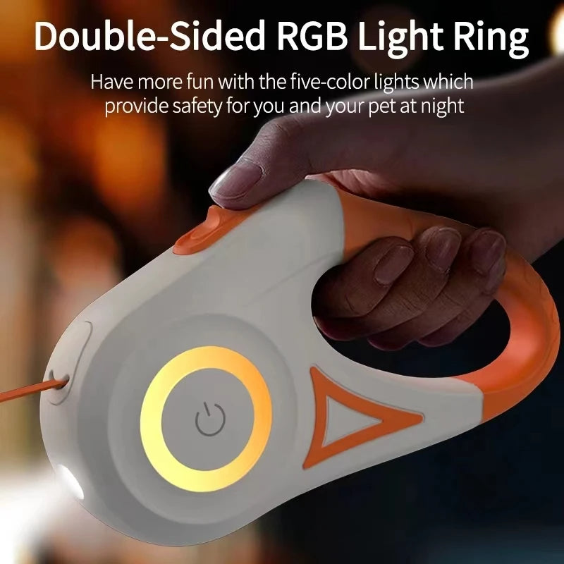 Retractable Dog Leash with Flashlight