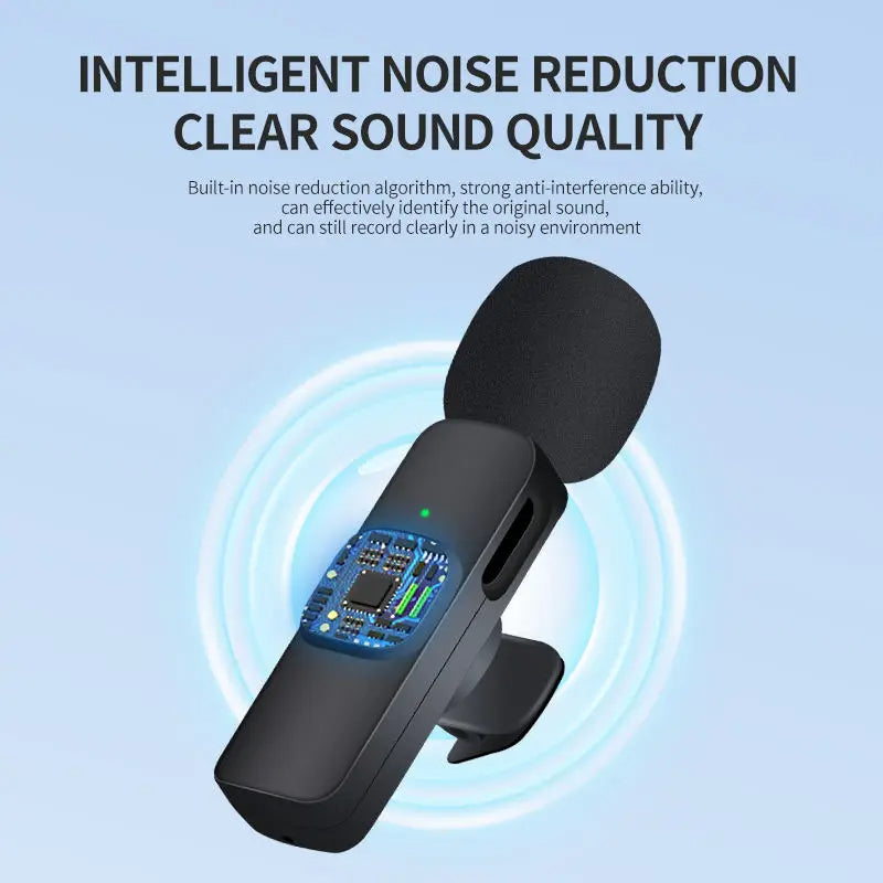 Wireless Lavalier Microphone for Smartphone – Clip-On Mic for Interviews Vlogs