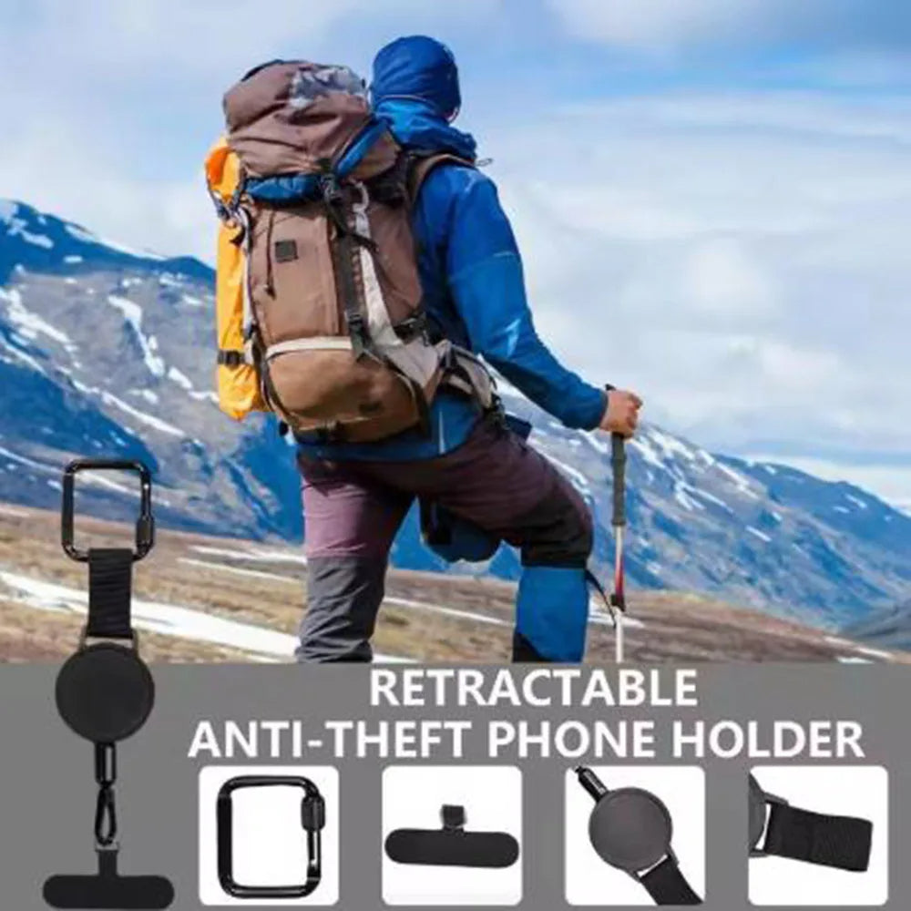 Retractable Phone Security Holder | Anti-Theft Belt Clip Design