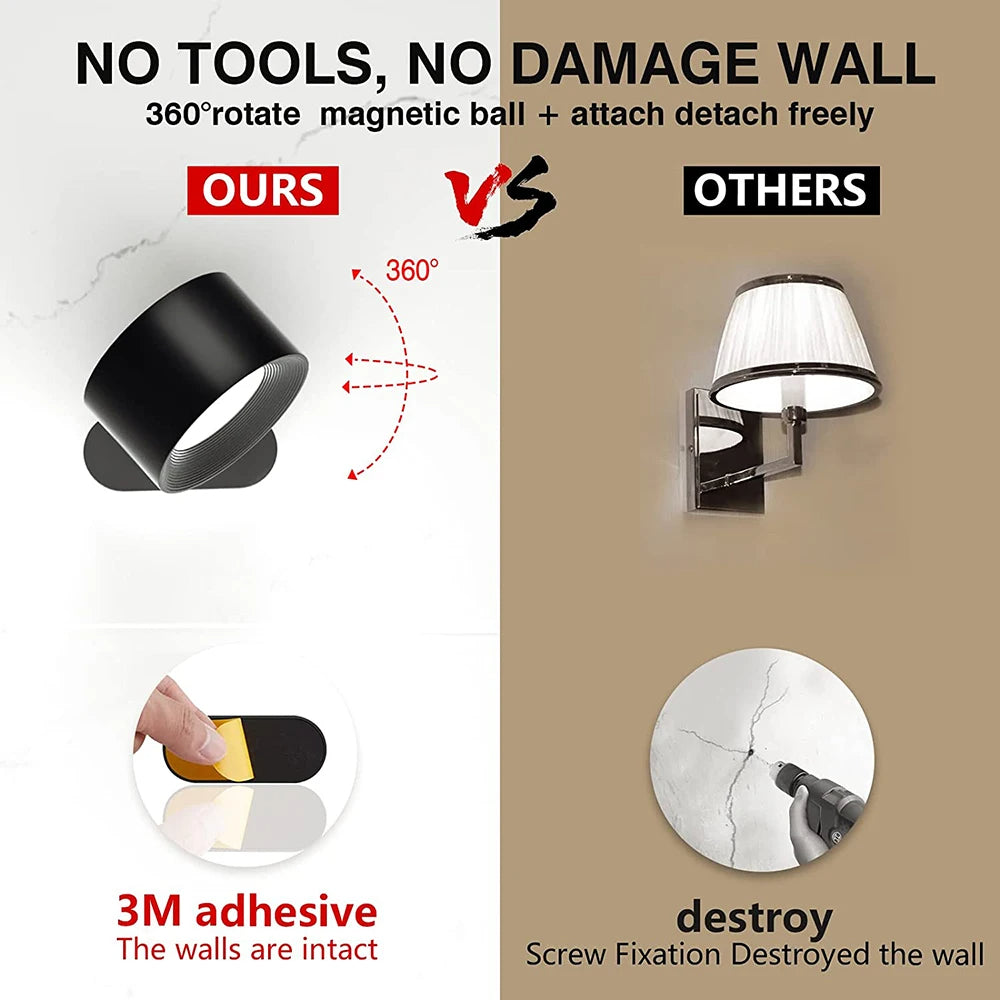 Battery Operated Wall Light - Rechargeable Wall Light - Ambilume
