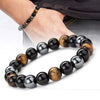 Hand Made Healing Bracelet | Natural Stones; Tiger-Eye, Black Obsidian, Hematite