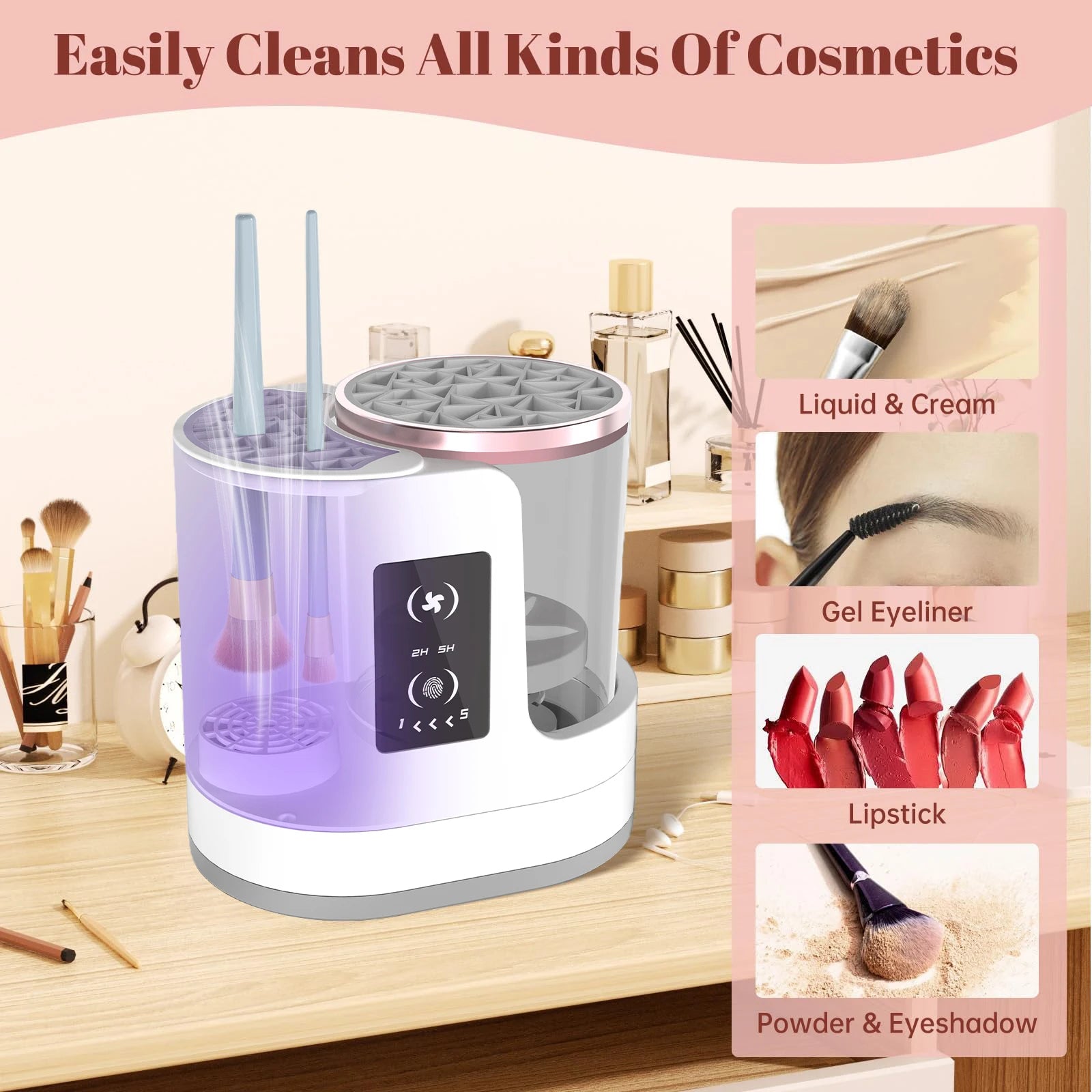 Upgraded Rechargeable Electric Makeup Brush Cleaner