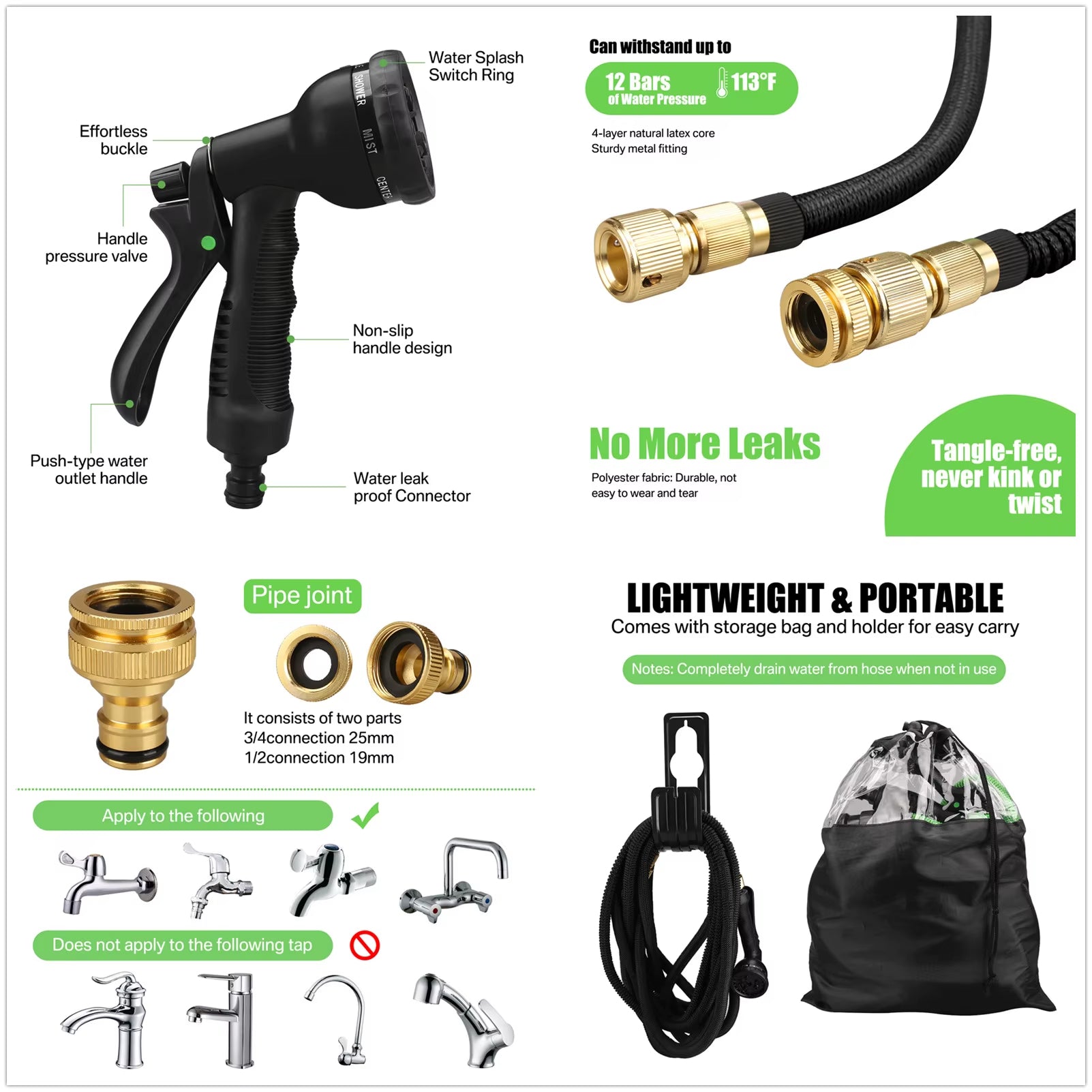30m Expandable Garden Hose | Anti-Kink, Tangle-Free & Ultra Durable for Large Gardens and Outdoor Use