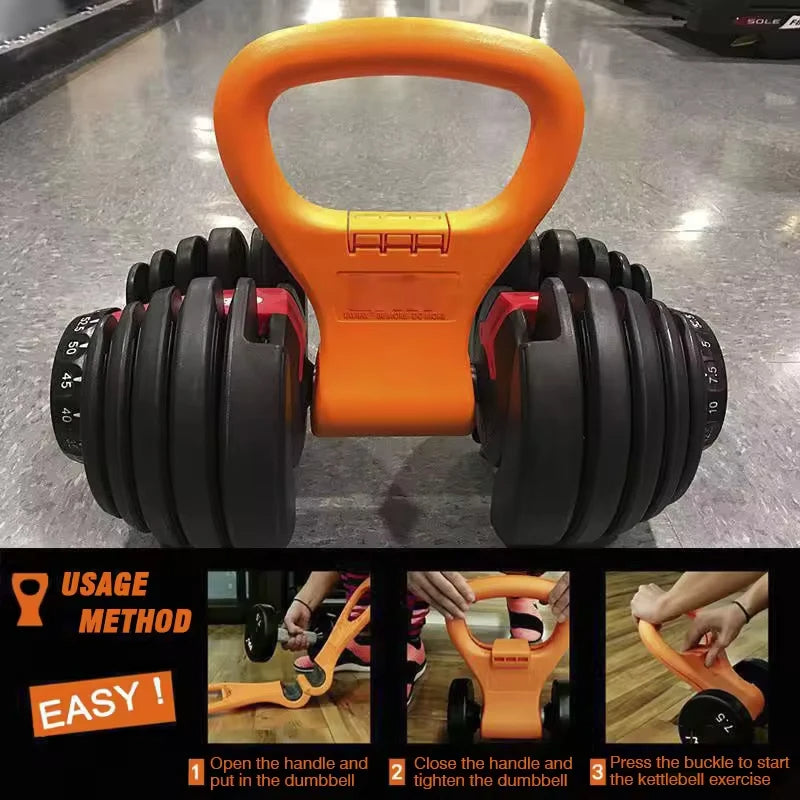 Kettlebell Dumbbell Grip – Adjustable, Lightweight Gym Equipment Handle for Travel Workouts, Fits All Dumbbells
