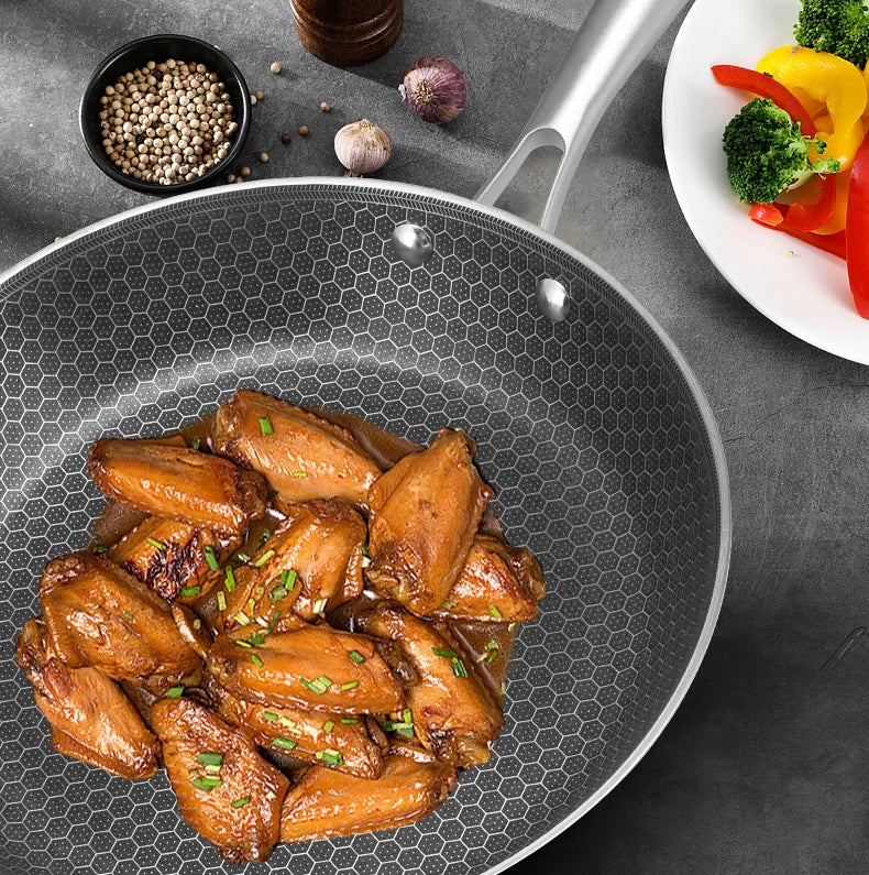 ChefPixel | Stainless Steel Frying Pan with Scratch-Resistant Non-Stick Technology