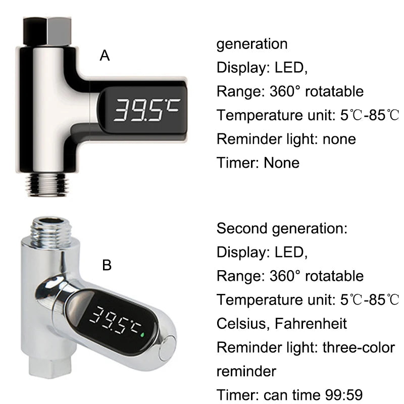 LED Display Water Shower Thermometer