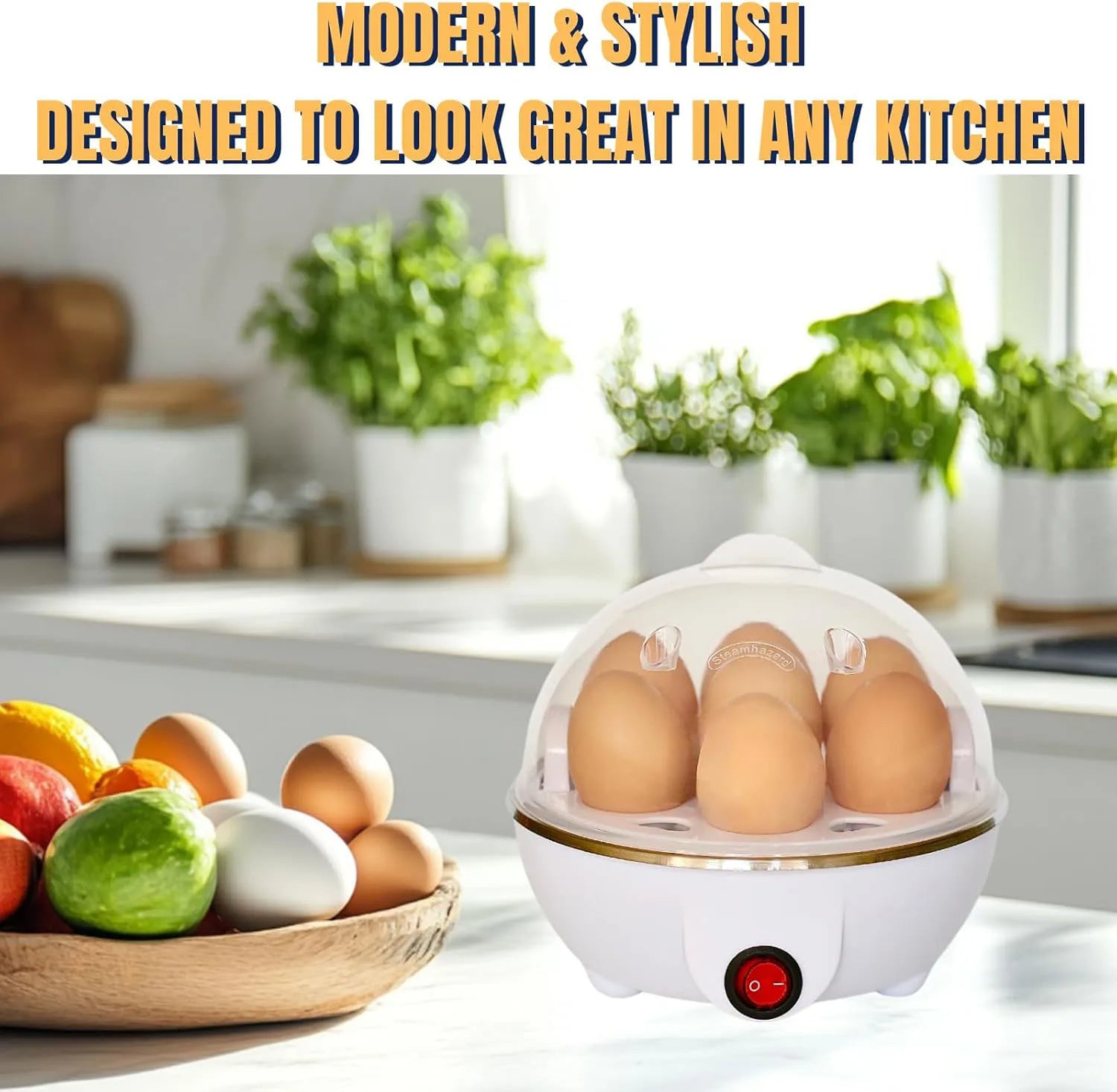 Electric Food Steamer – Poacher with Auto Shut-Off Multi-Functional Egg Cooker