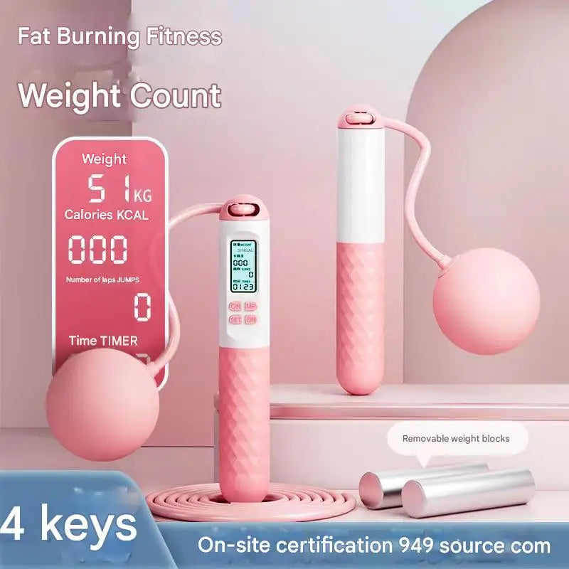 Weighted Cordless Jump Rope with Counter – Smart Fitness Skipping Rope for Home Workouts