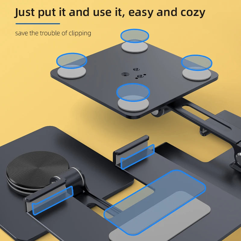 Universal 360° Phone Stand – Aluminum Alloy Desktop Holder with Charging Access & Anti-Slip Base