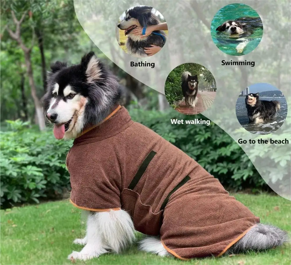 Pet Bathrobe Drying Coat for Dogs of All Sizes