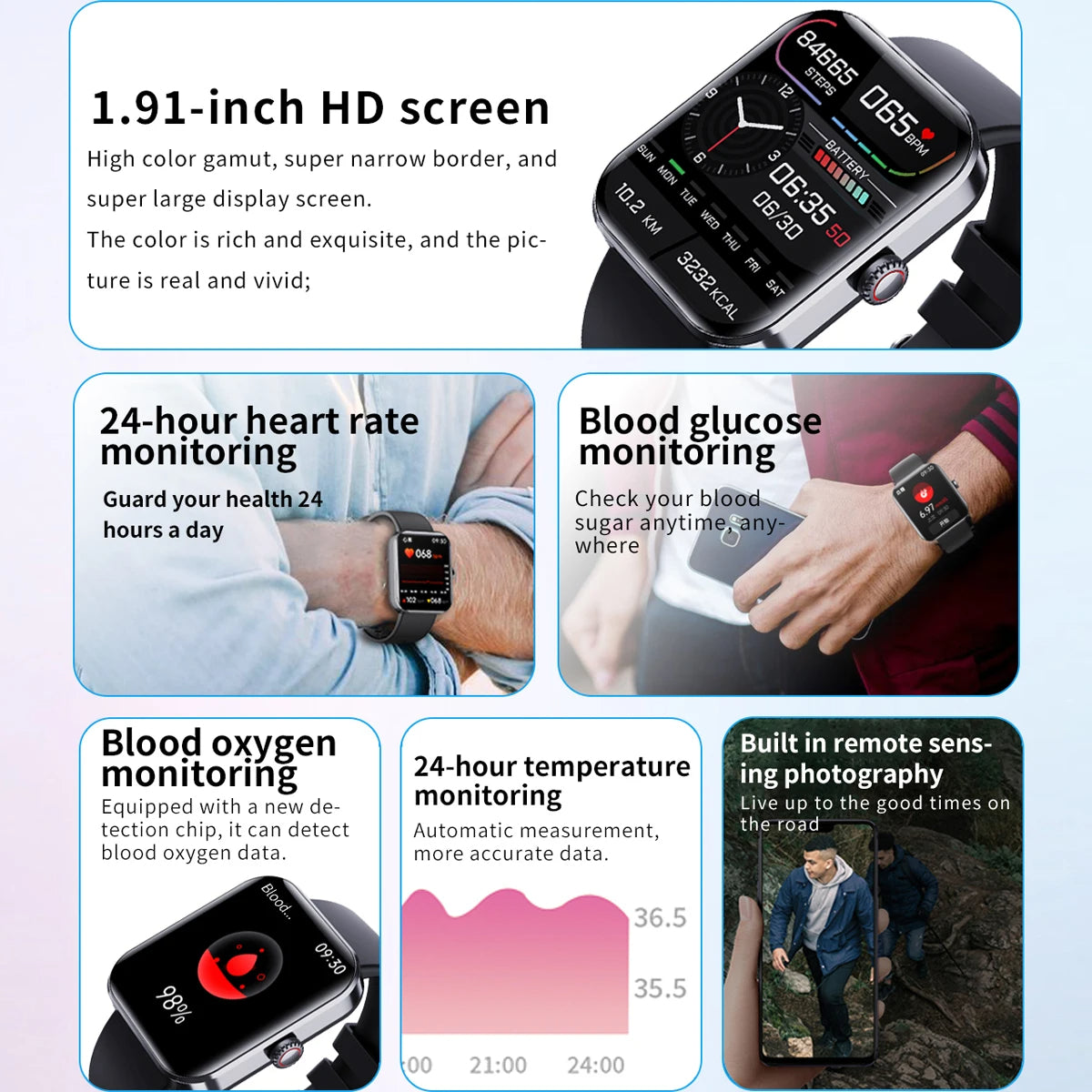 Blood Glucose Monitoring Smartwatch | Smart Watch for Non-Invasive Blood Glucose Testing