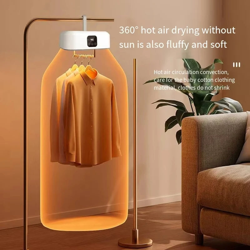 Portable Electric Clothes Dryer with Remote Control – Fast Drying & Compact Laundry Solution