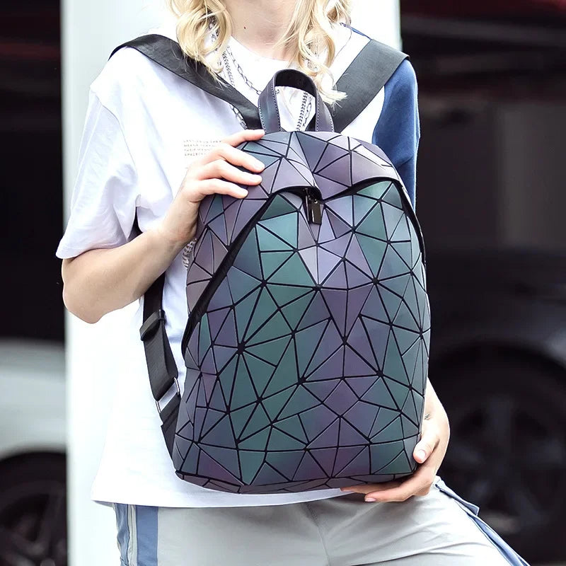 Geometric Women Backpack Luminous Bag