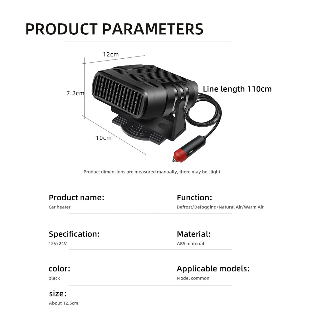 Car Heater – Defrost, Heat & Cool with Powerful 12V Efficiency