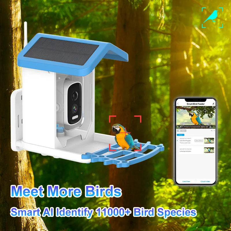 Smart Bird Feeder with Camera Solar Powered