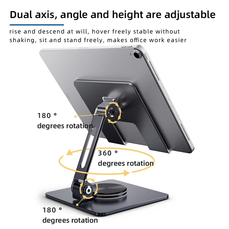 Universal 360° Phone Stand – Aluminum Alloy Desktop Holder with Charging Access & Anti-Slip Base