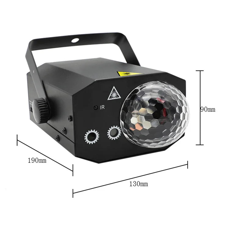 2-in-1 Laser Disco Light – Sound Activated Strobe with Remote Control