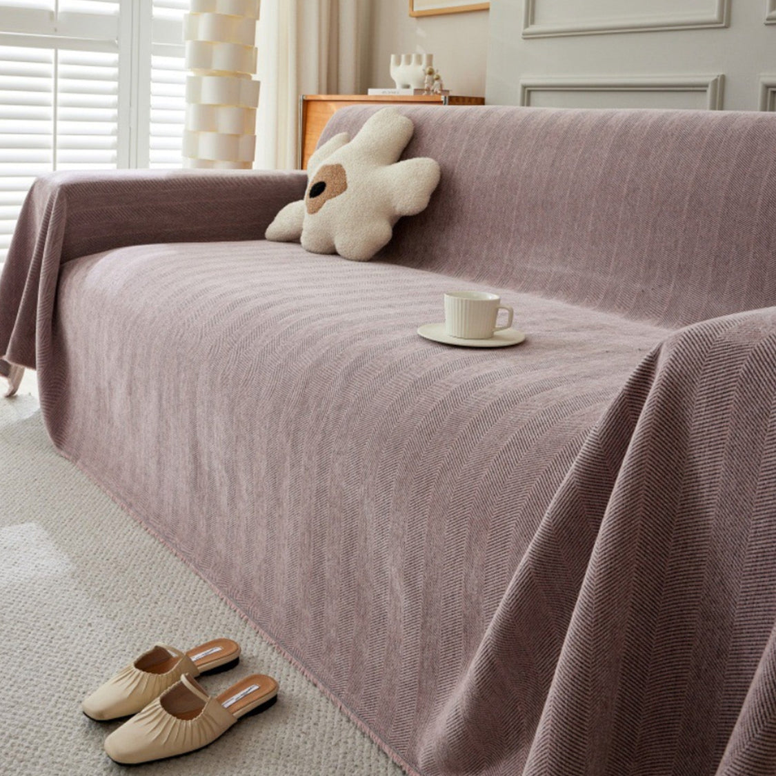 Durable Pet Friendly Herringbone Sofa Cover - Modern, Stylish & Durable Sofa Protection