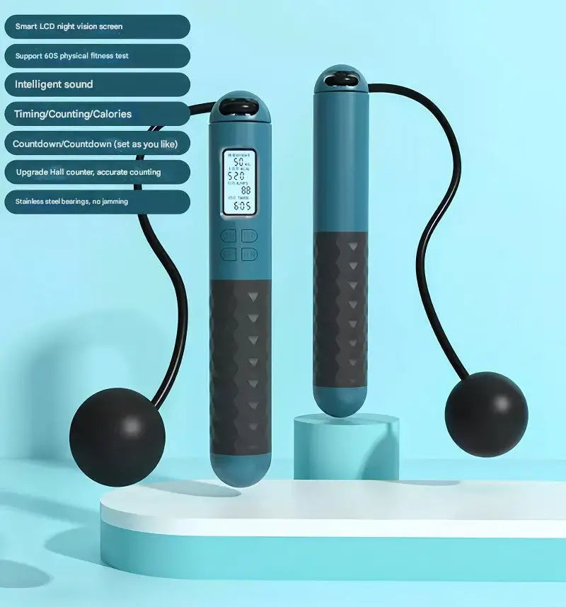 Weighted Cordless Jump Rope with Counter – Smart Fitness Skipping Rope for Home Workouts