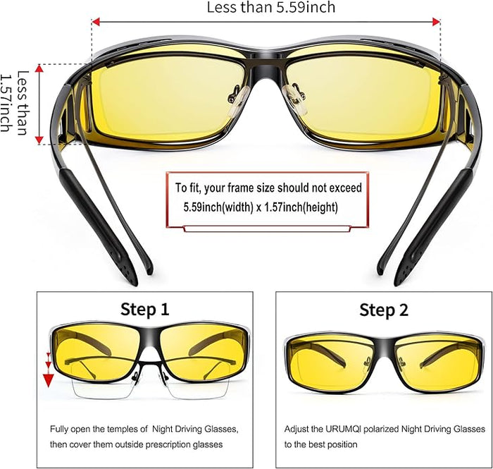 Jeremy Night Vision Polarised Driving Glasses – Anti-Glare Glasses for Safer Night Driving