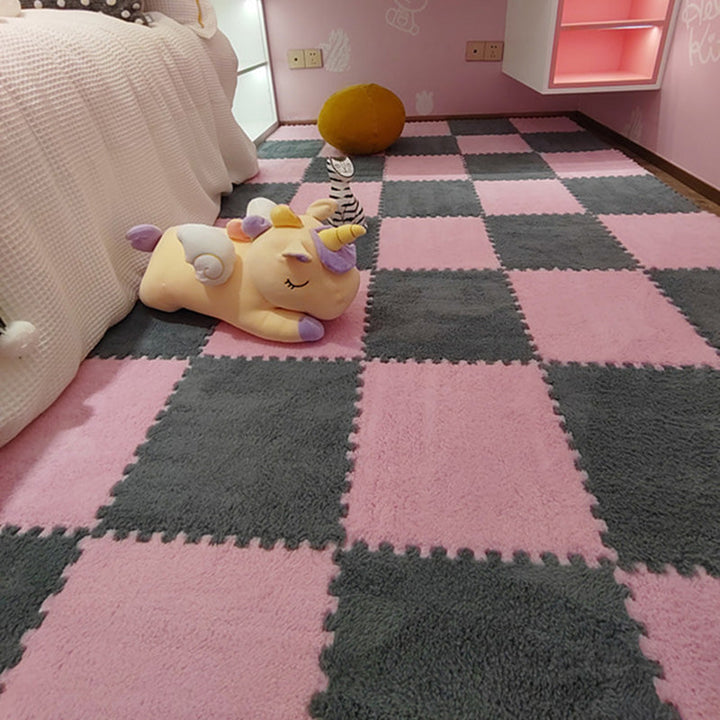 Modern Tiles and Carpet Plush Cut Composite Non-Slip Carpet Tiles