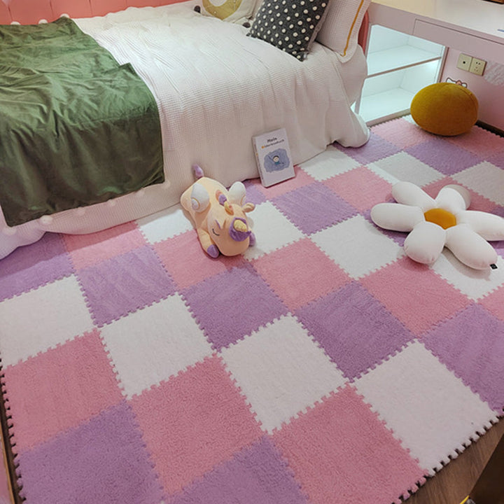 Modern Tiles and Carpet Plush Cut Composite Non-Slip Carpet Tiles