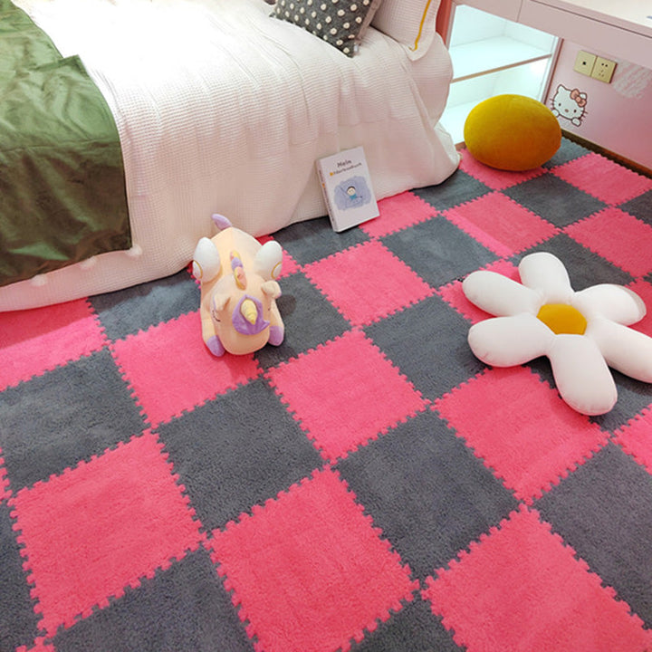 Modern Tiles and Carpet Plush Cut Composite Non-Slip Carpet Tiles