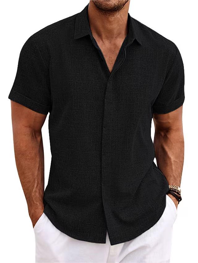 Feron | Men’s Short-Sleeve Linen Style Shirt