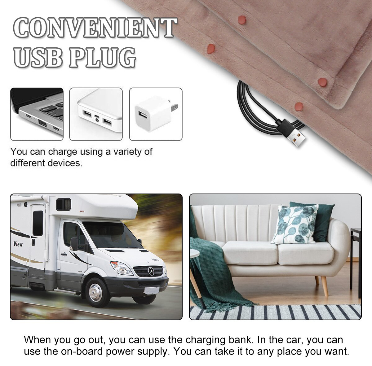 Cordless Electric Heated Blanket
