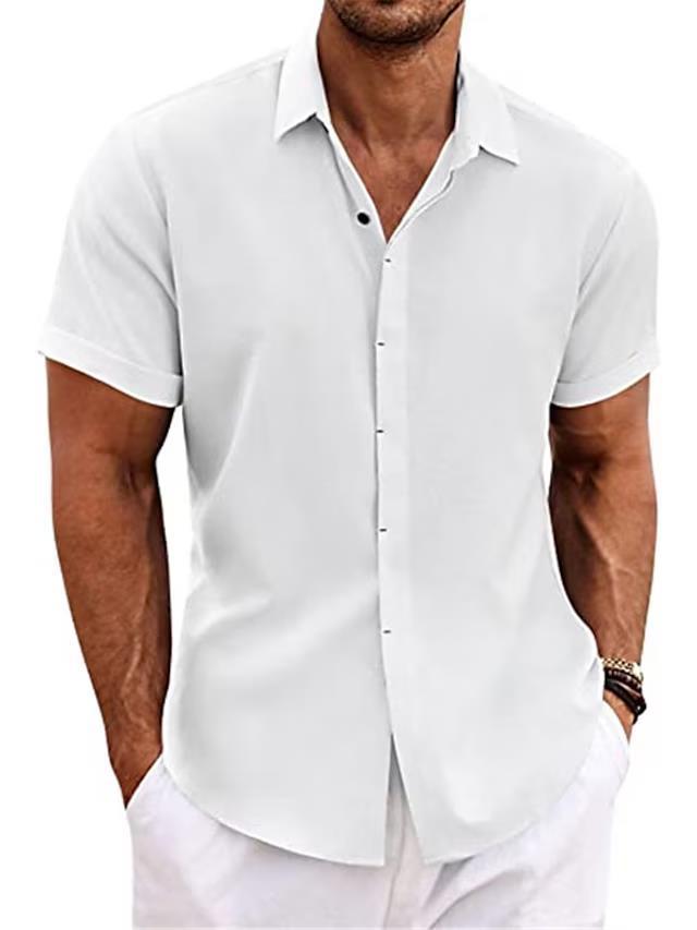 Feron | Men’s Short-Sleeve Linen Style Shirt