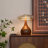Brass & Wood Table Lamp LED with Warm & Cool Light Options