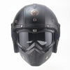 Retro Vintage Motorcycle Helmet Open Face With Goggle Mask
