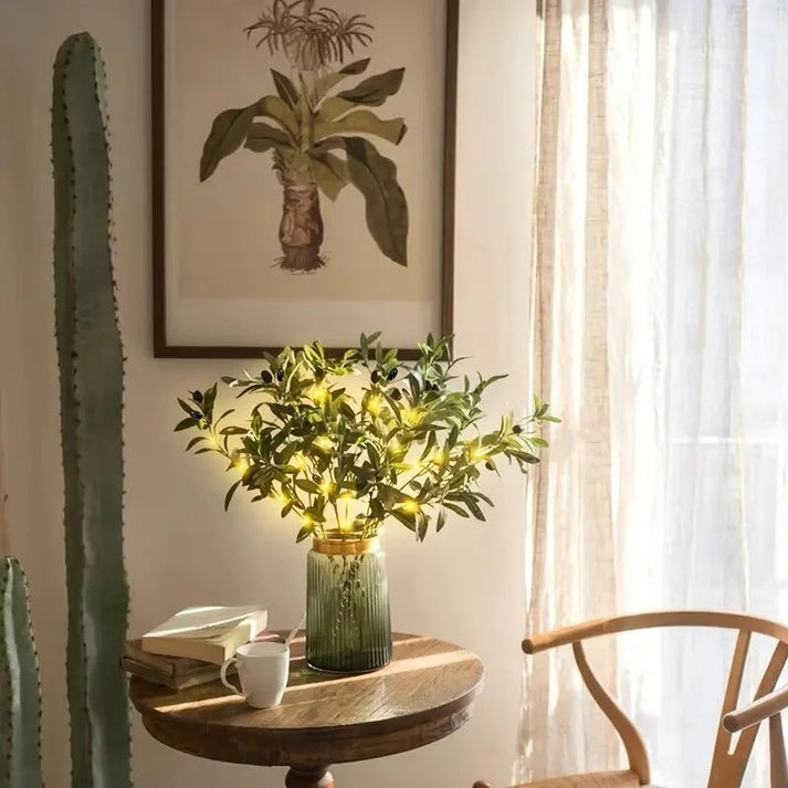 Artificial Olive Branch LED Light Faux Plant