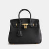 Women’s Structured Handbag – Elegant Classic Tote with Gold Lock