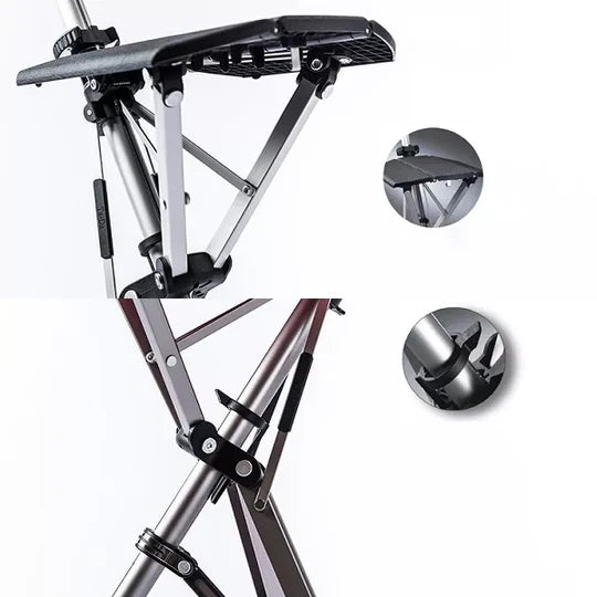 2-in-1 Folding Cane Chair – Lightweight Aluminum Walking Stick with Built-In Seat for Seniors & Outdoor Use