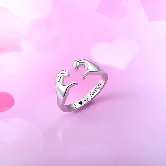 Adjustable Love Ring Bands Hugging Ring Couples