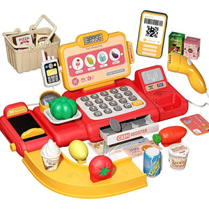 Cash Register Toy with Role-Play Features, Built-in Calculator, Mobile Payment, Safe for Ages 3+