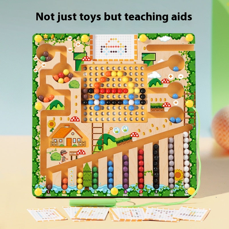 Montessori Magnetic Maze Toy, Develops Counting, Logic & Motor Skills, Safe for Kids Aged 3+