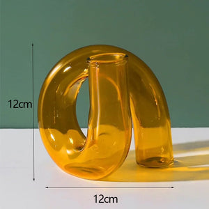 Curved Glass Vase | Modern Wave Design