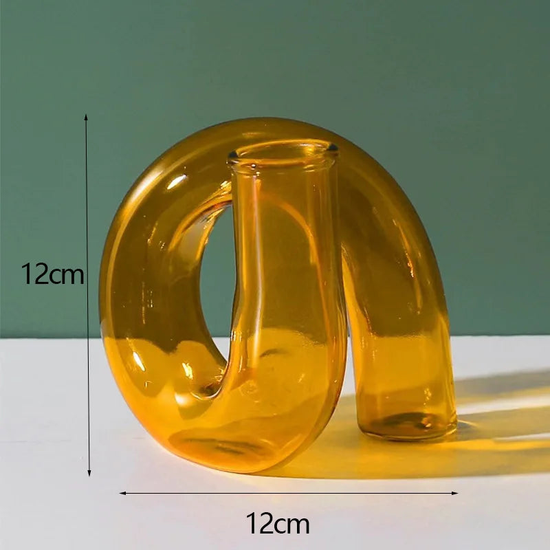 Curved Glass Vase | Modern Wave Design