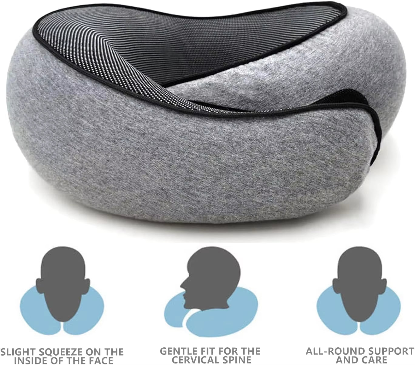 Snail Style Memory Foam Travel Curved Neck Pillow - U-shaped, Portable, Adjustable Support Neck Brace Pillow
