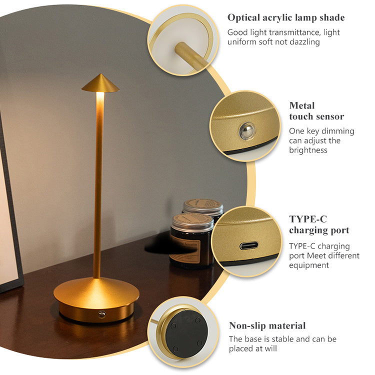 Zafferano Pina Pro Cordless Rechargeable Table Lamp
