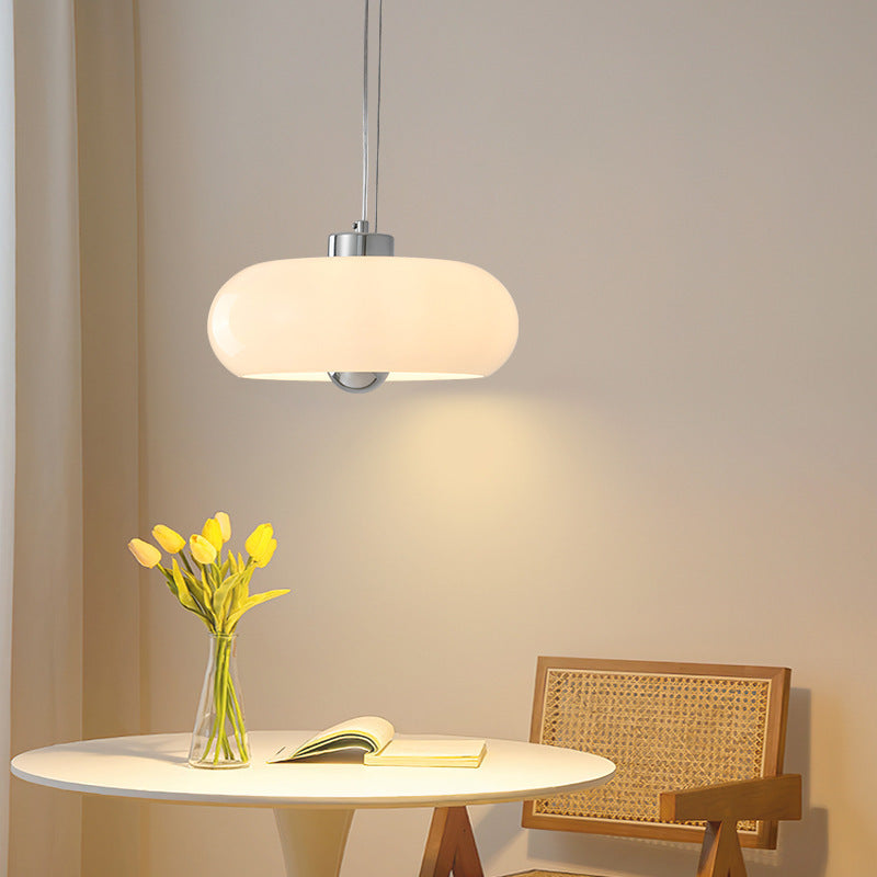 Vintage Bauhaus Pendant Light with Moulded Glass Shade