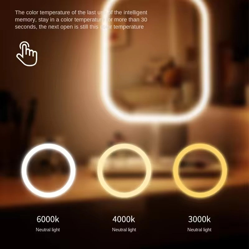 LED Vanity Mirror with Lights – Touch Control, 3 Light Colors for Perfect Makeup Application