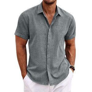 Feron | Men’s Short-Sleeve Linen Style Shirt