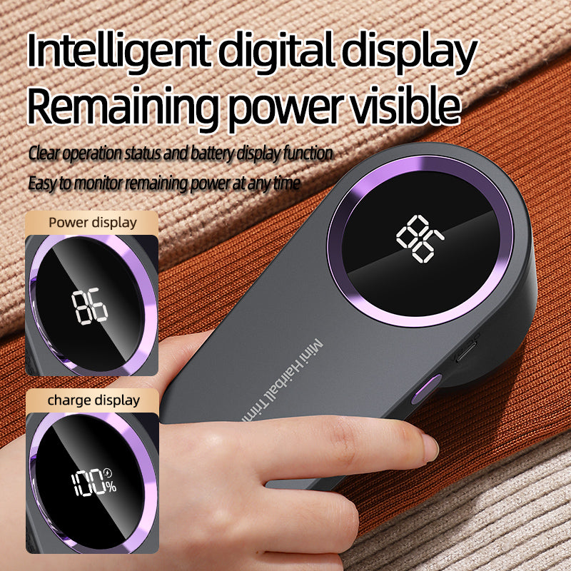 Digital Display Electric Lint Remover for Clothes - Electric Hairball Trimmer with LED Digital Display USB Charging Pellet Removes Lint From Clothes